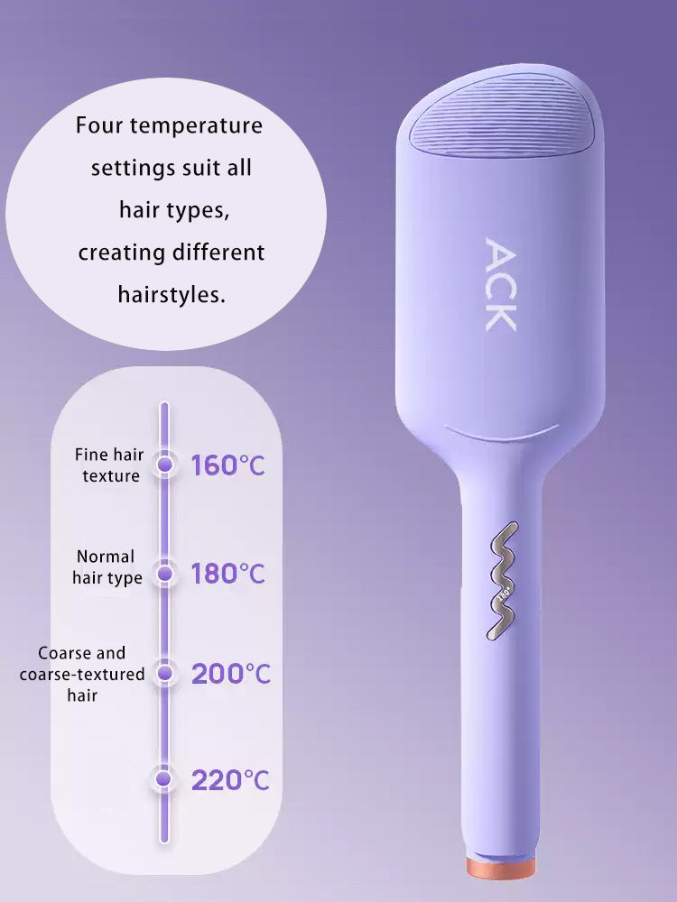 Curling Iron Curler Beach Waver Ionic Deep Wave Curler Ceramic Triple Barrel Design Women's Style Burn-Proof Easy to Use Purple