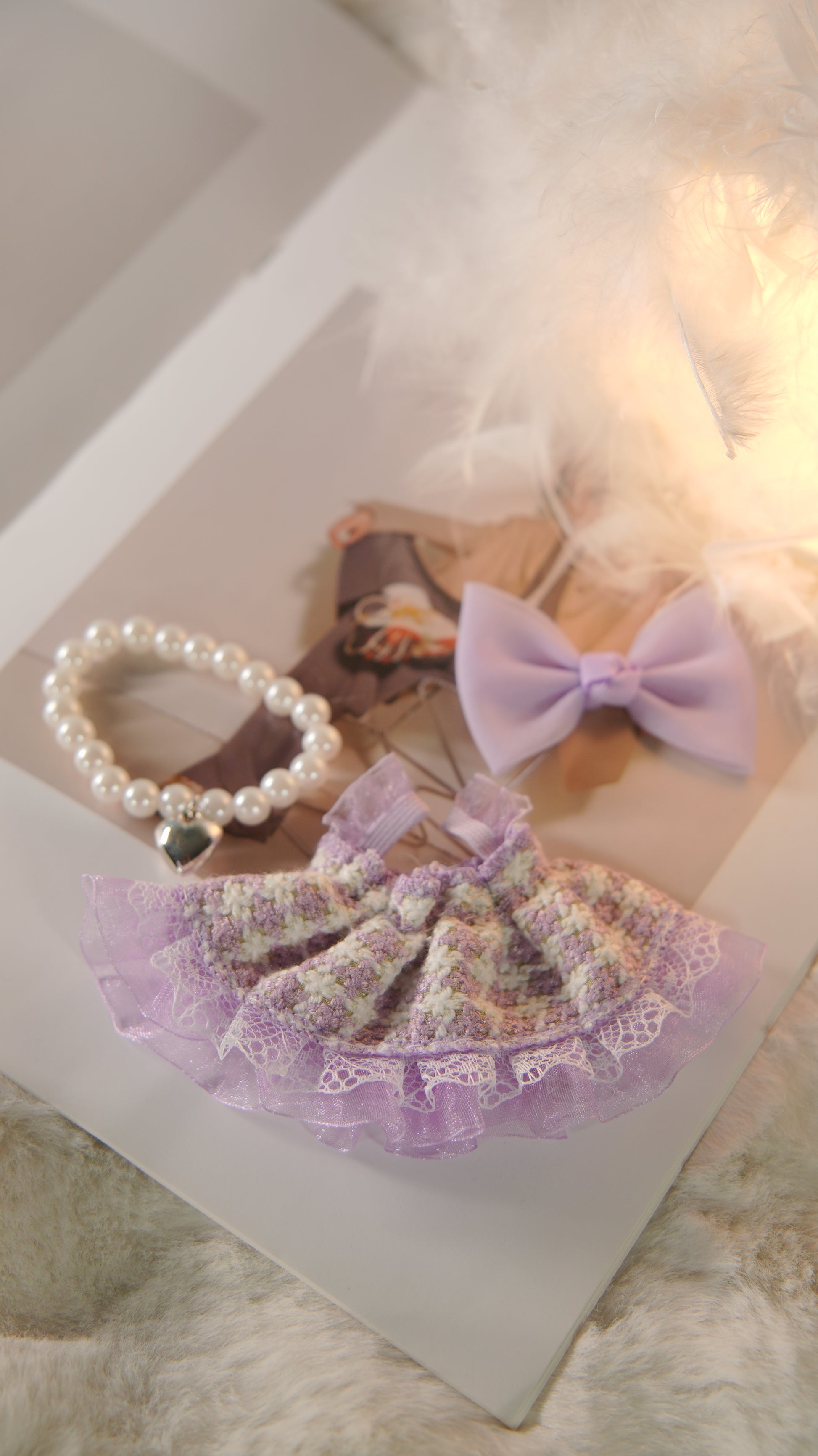 Skirt set for 17cm labubu plush dolls